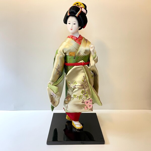 Vintage Geisha Doll in Kimono Japanese Folk Japan