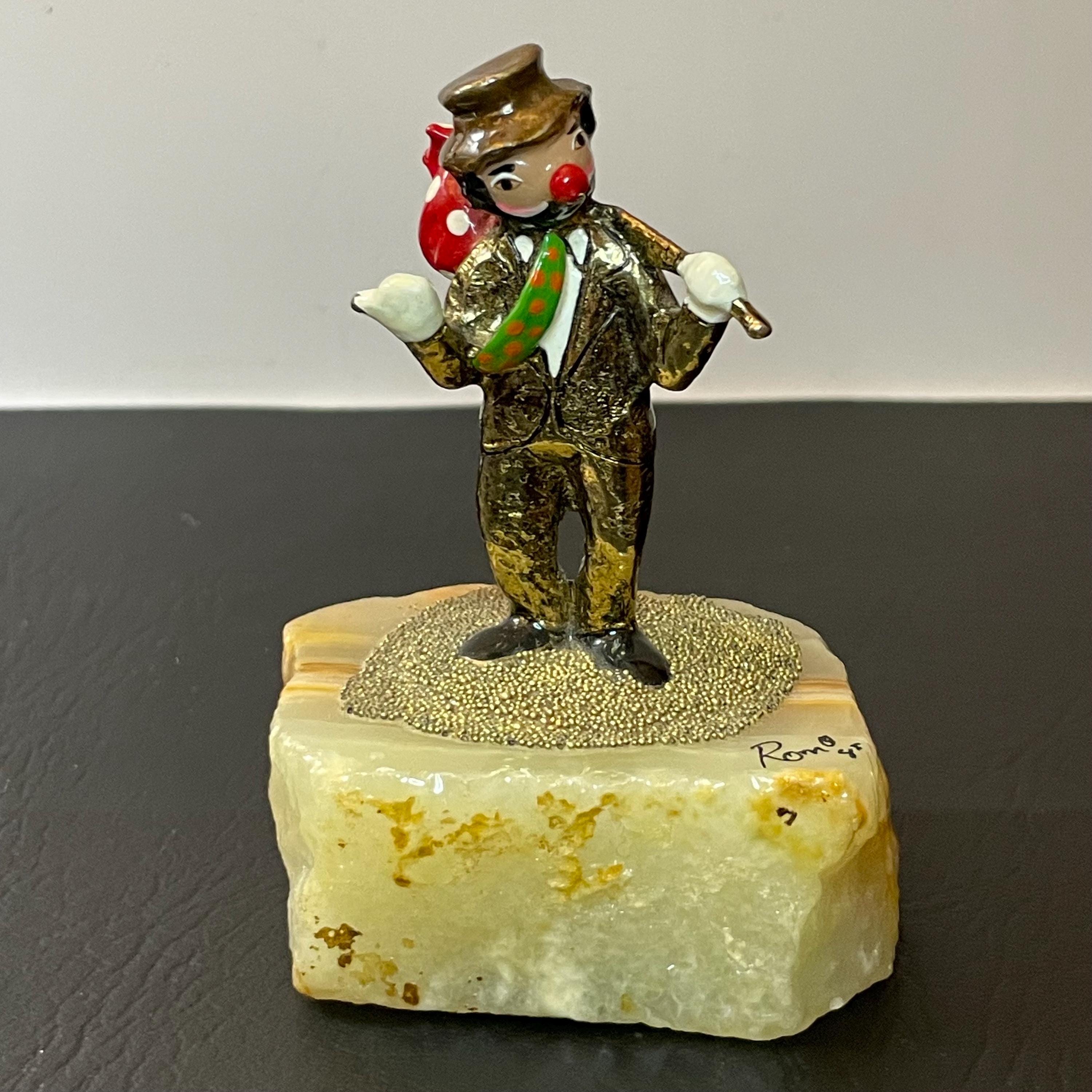 Ron Lee　ロン・リー　ピエロ　英国兵　Hobo in England　置物 Vintage Ron Lee Hobo Clown Sculpture Figurine on A Onyx Base - Etsy
