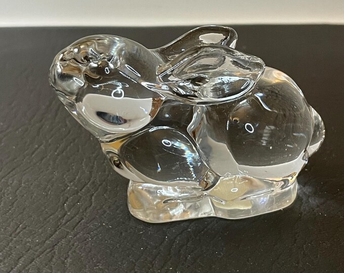 Vintage Clear Glass Bunny Rabbit Paperweight Figurine - Etsy
