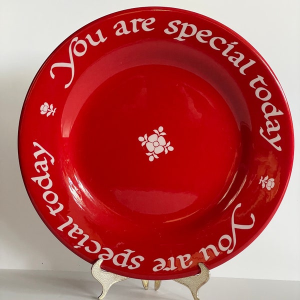 Vintage Waechtersbach Plate, You Are Special Today Cherry Red Plate