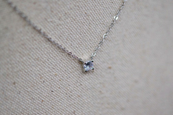 Silver tone , marked S925, crystaal, pendant neck… - image 1