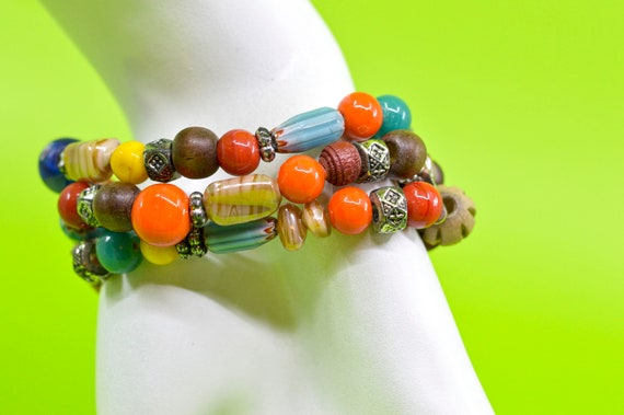 Multi color beads, womens, fashion ,stretch brace… - image 4