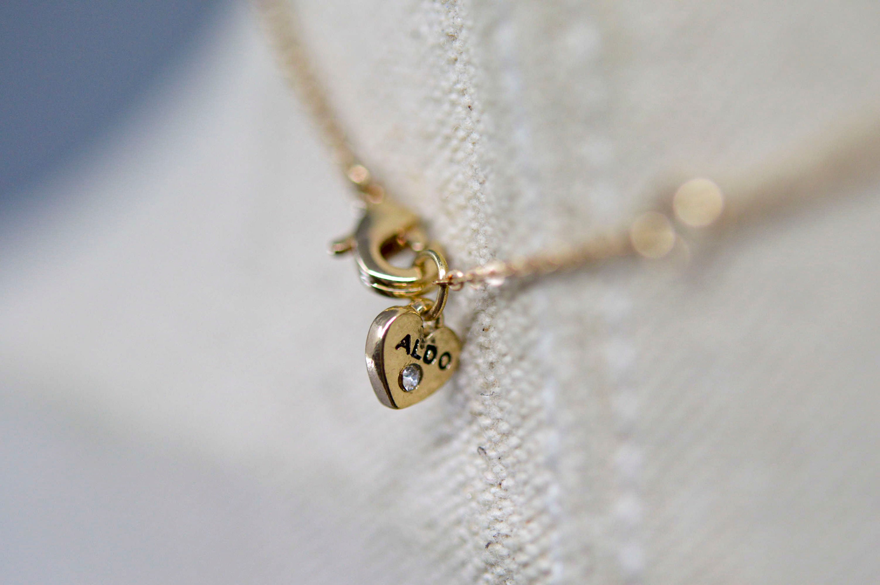 Aldo, Gold Tone With Crystals, Small Cross, Womens, Pendant