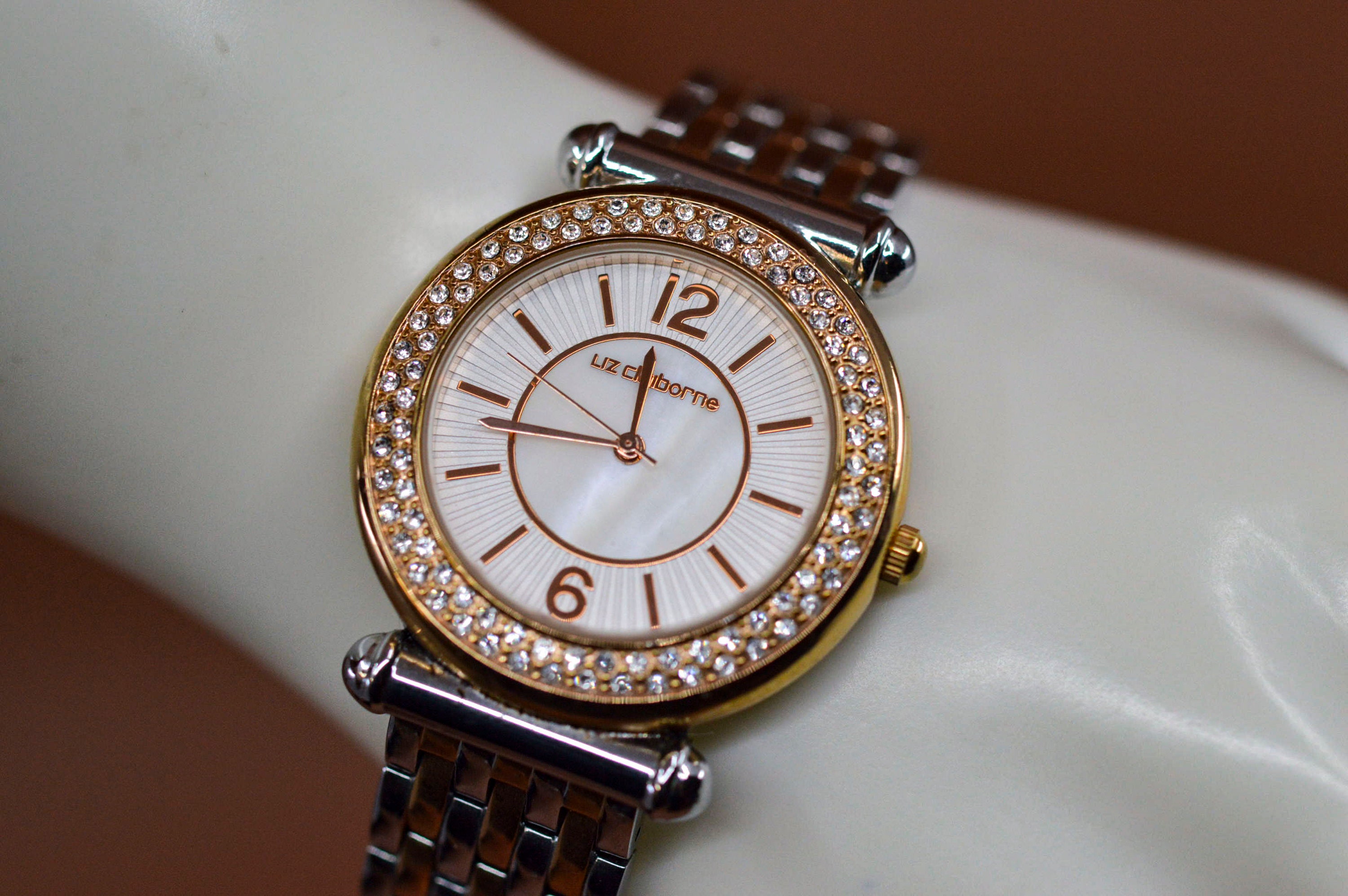 Liz claiborne rose gold watch cheap