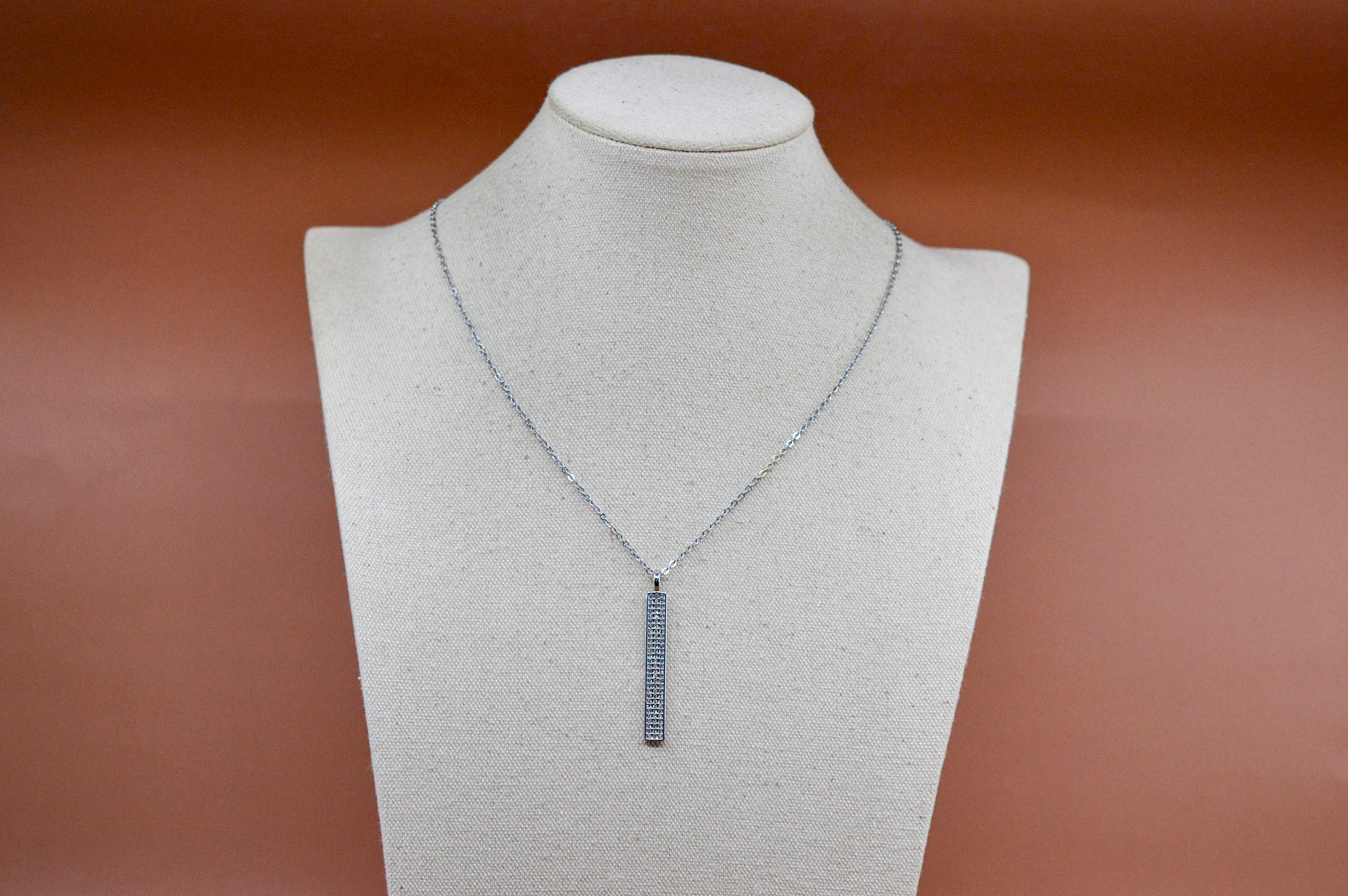 CTI , Silver Tone With Crystal, Penadant, Womens, Long Necklace