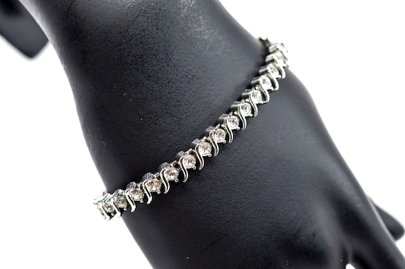Silver tone with crystals, womens, fashion , tenn… - image 1