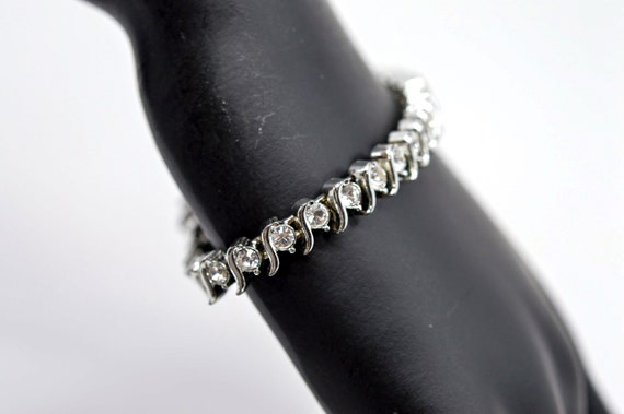 Silver tone with crystals, womens, fashion , tenn… - image 3