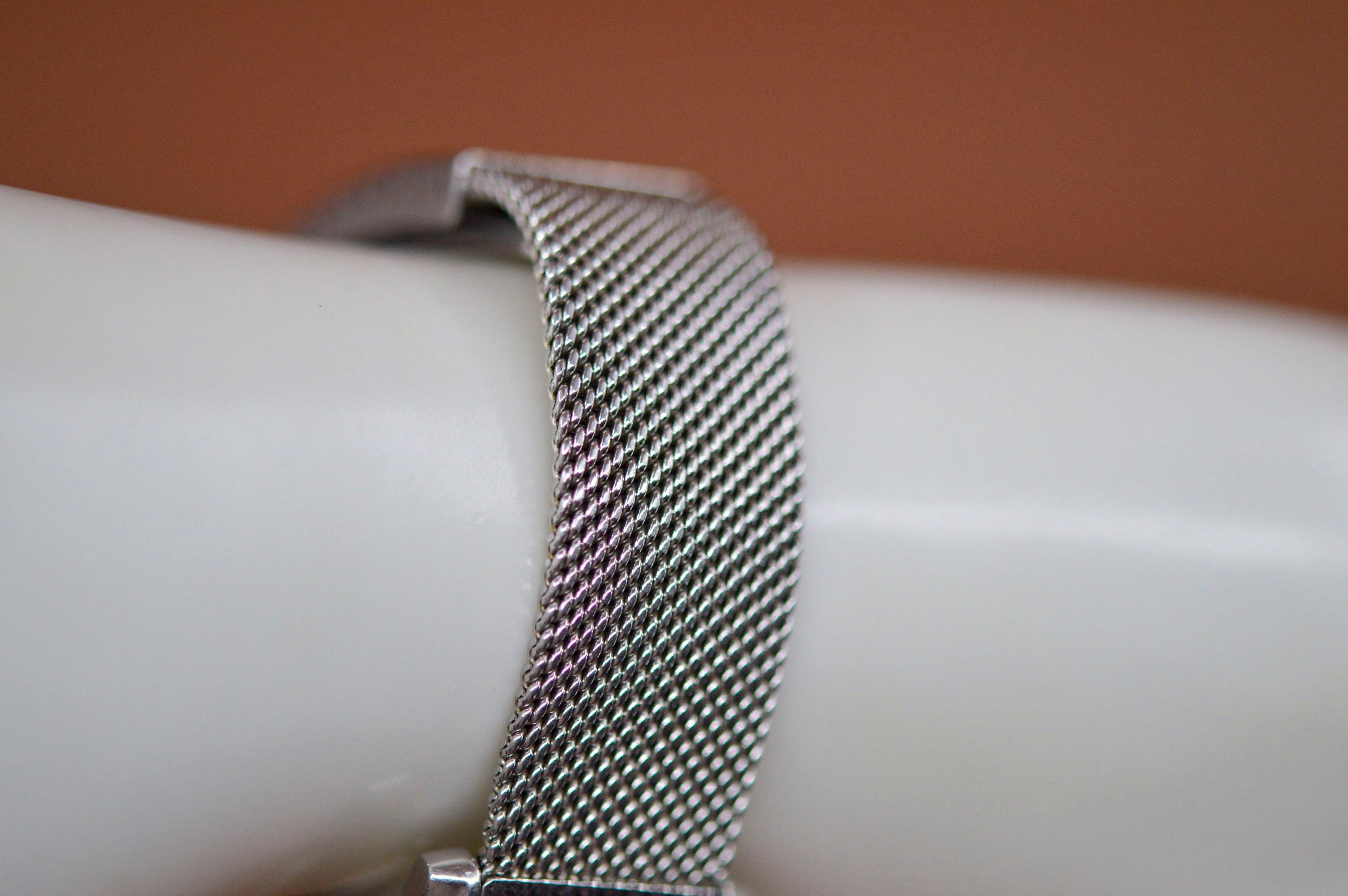 DKNY Silver Large Rectangular Mesh Bracelet Watch Vintage DKNY Silver Tone Square Face Women main image 4