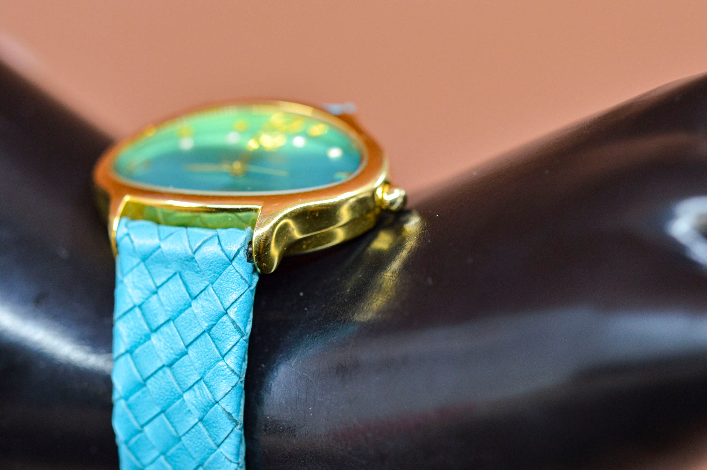 Joan Rivers Turquoise and Gold Women\'s Watch Joan Rivers the woman you are. Vintage Joan Rivers Enamel  main image 2