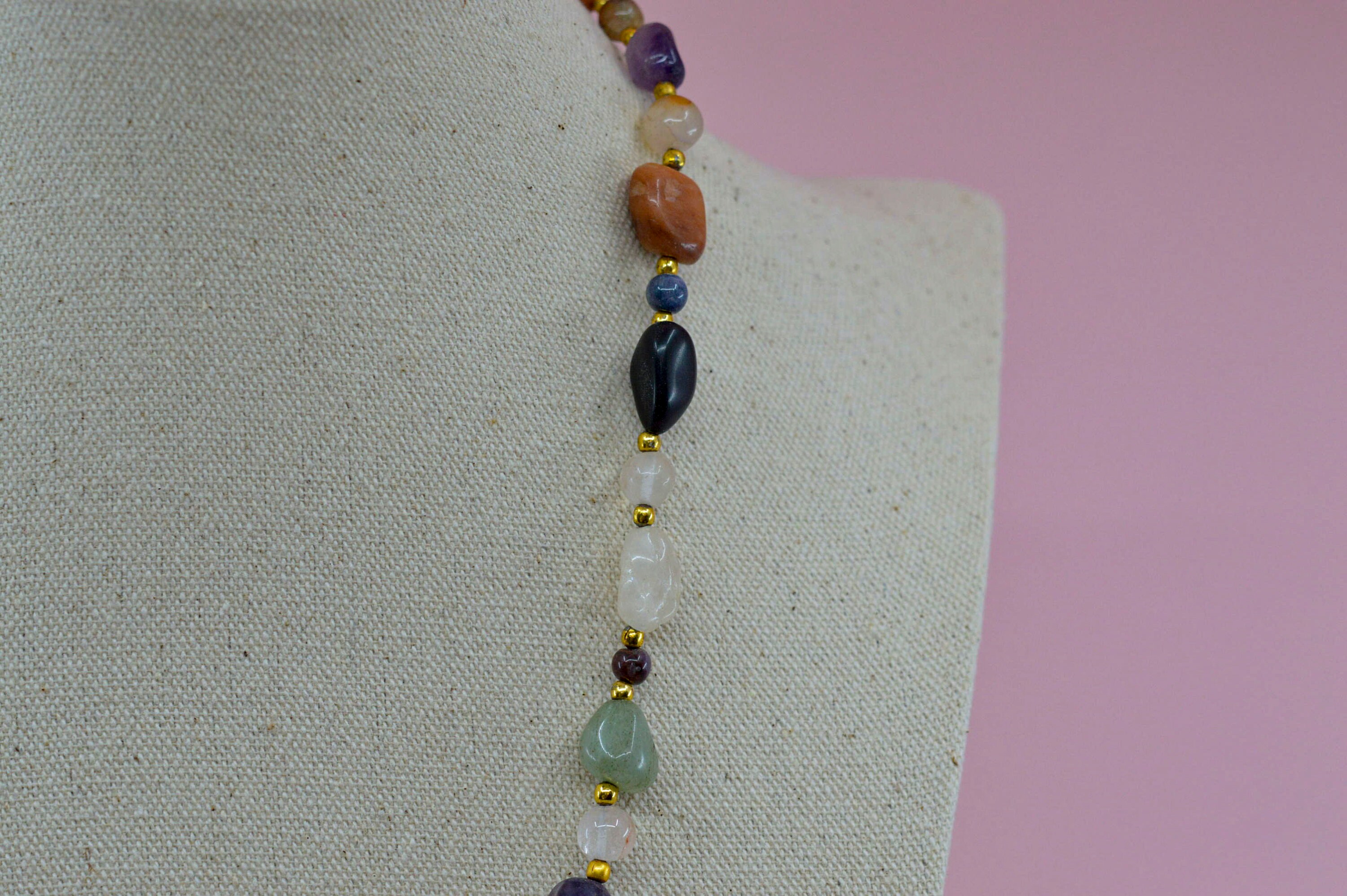 Multicolor Marble Glass Bead Necklace by Deborah S. Keen — Starworks - NC