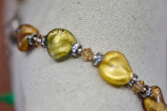 Lucky Clover, gold tone with crystals, glass bead… - image 4