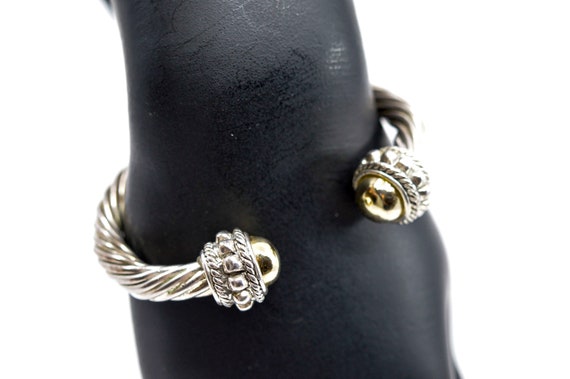 Silver and gold tone, womens, fashion cuff bracel… - image 8