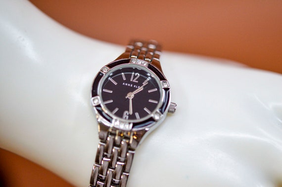 Anne Klein, Silver Tone With Black Dial, Womens Fashion 
