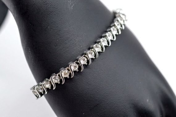 Silver tone with crystals, womens, fashion , tenn… - image 2