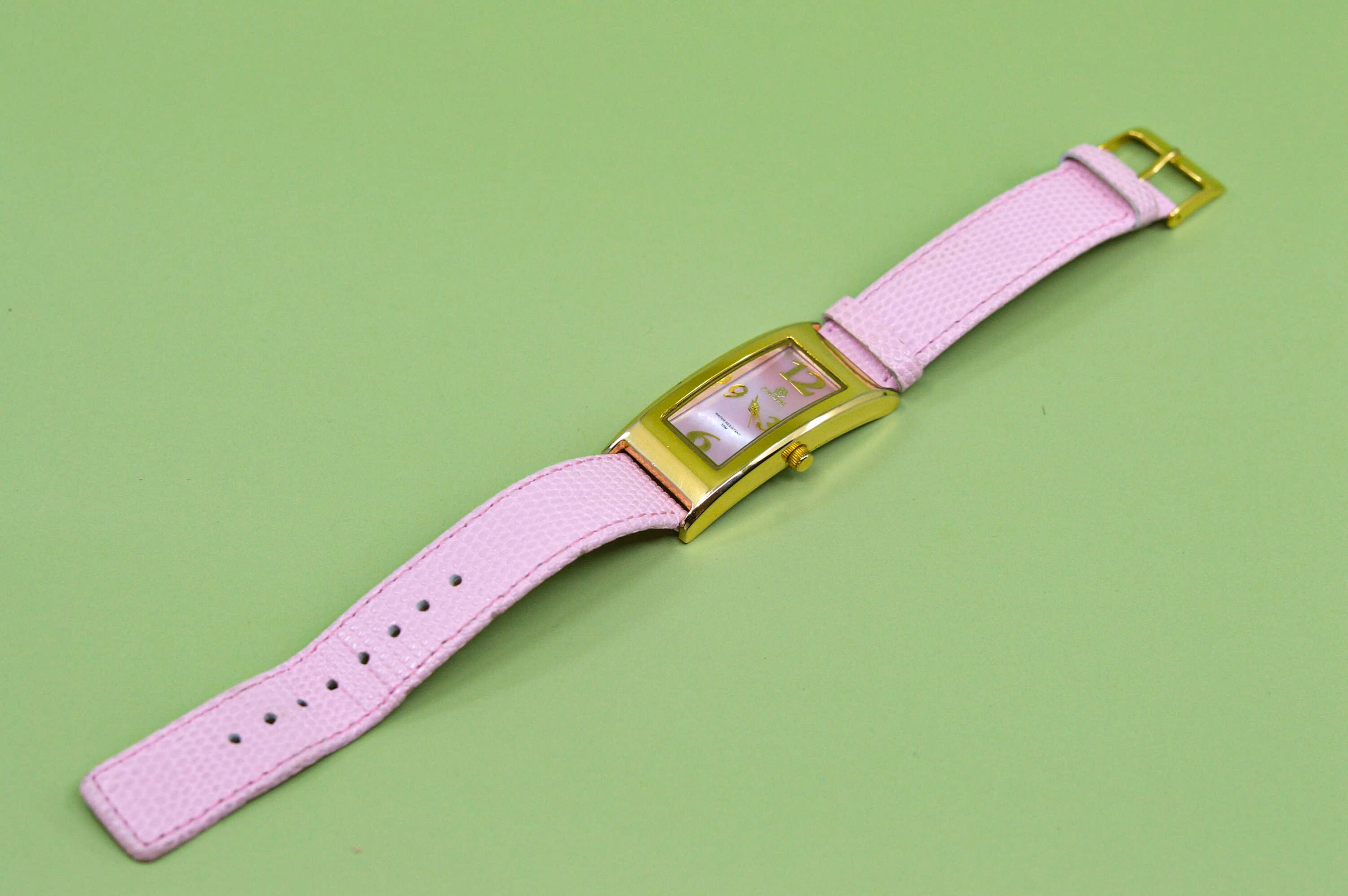 Ladies Pastorelli Rectangular Watch Pink Leather Band & Water Resistant 30M Accurist Rectangle Ladies Watch (71010) | Rectangle  main image 3