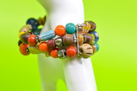 Multi color beads, womens, fashion ,stretch brace… - image 3
