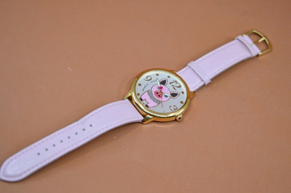 Betsey Johnson, gold tone , white dial, pink brac… - image 9
