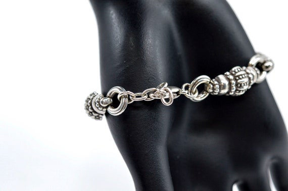 Silver tone , womens, mens. bracelet, marked "B" - image 5