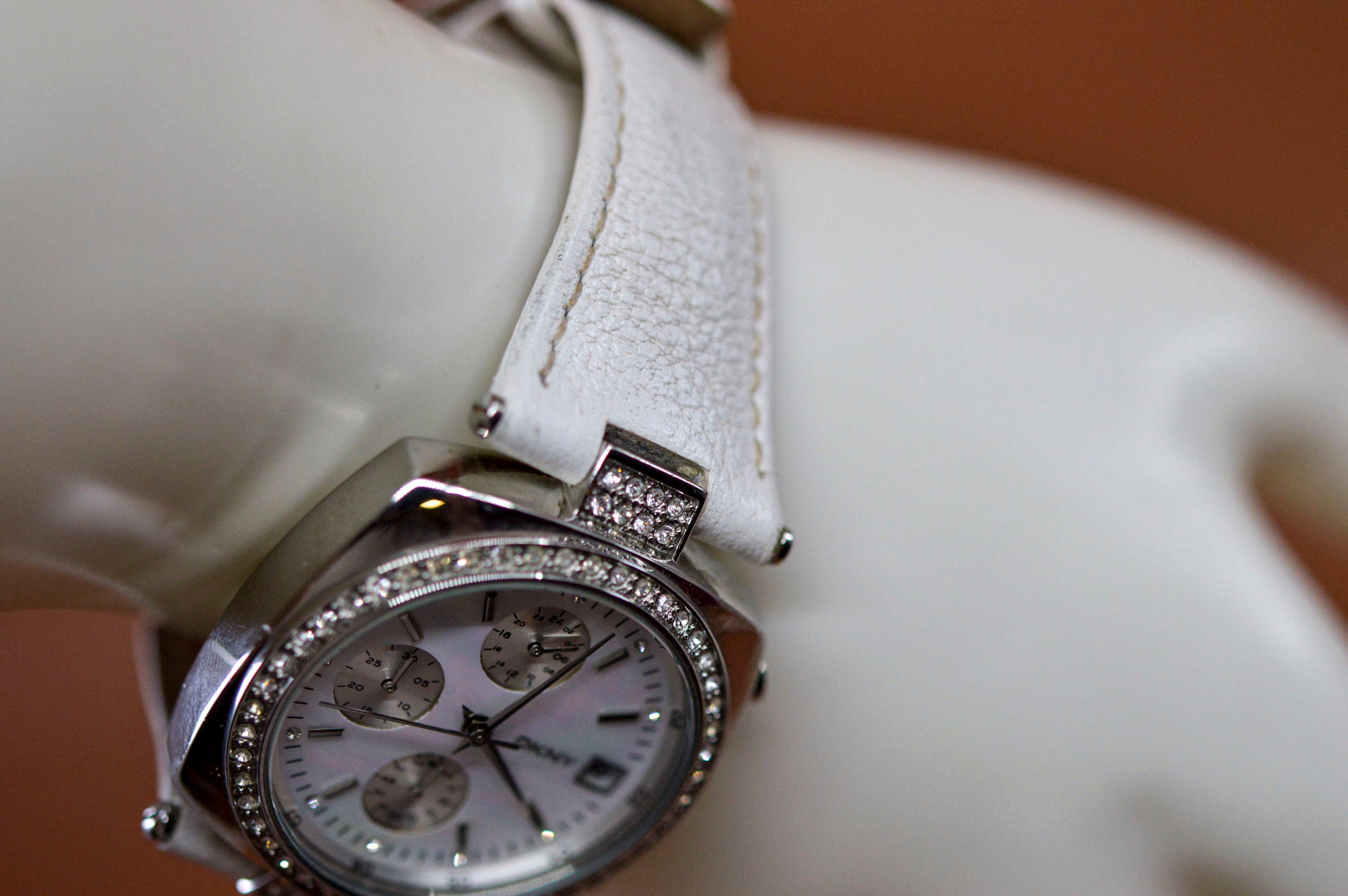 DKNY Silver Tone With Crystals, White Band , Womens, Fashion  display picture 1