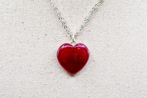 Silver Tone With Red, Heart, Pendant, Womens, Fashion Silver Tone With Red, Heart, Pendant, Womens, Fashion