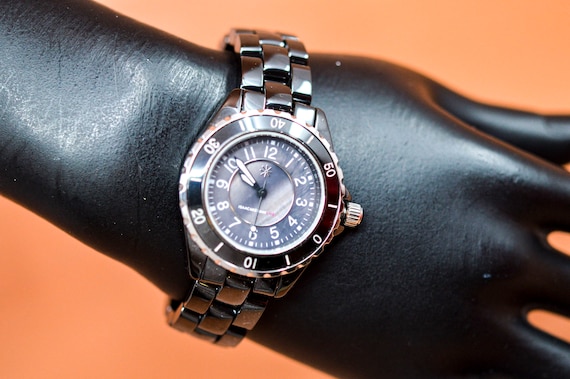 Isaak Misrahi Black Tone Ceramic Womens Fashion Watch Etsy Canada