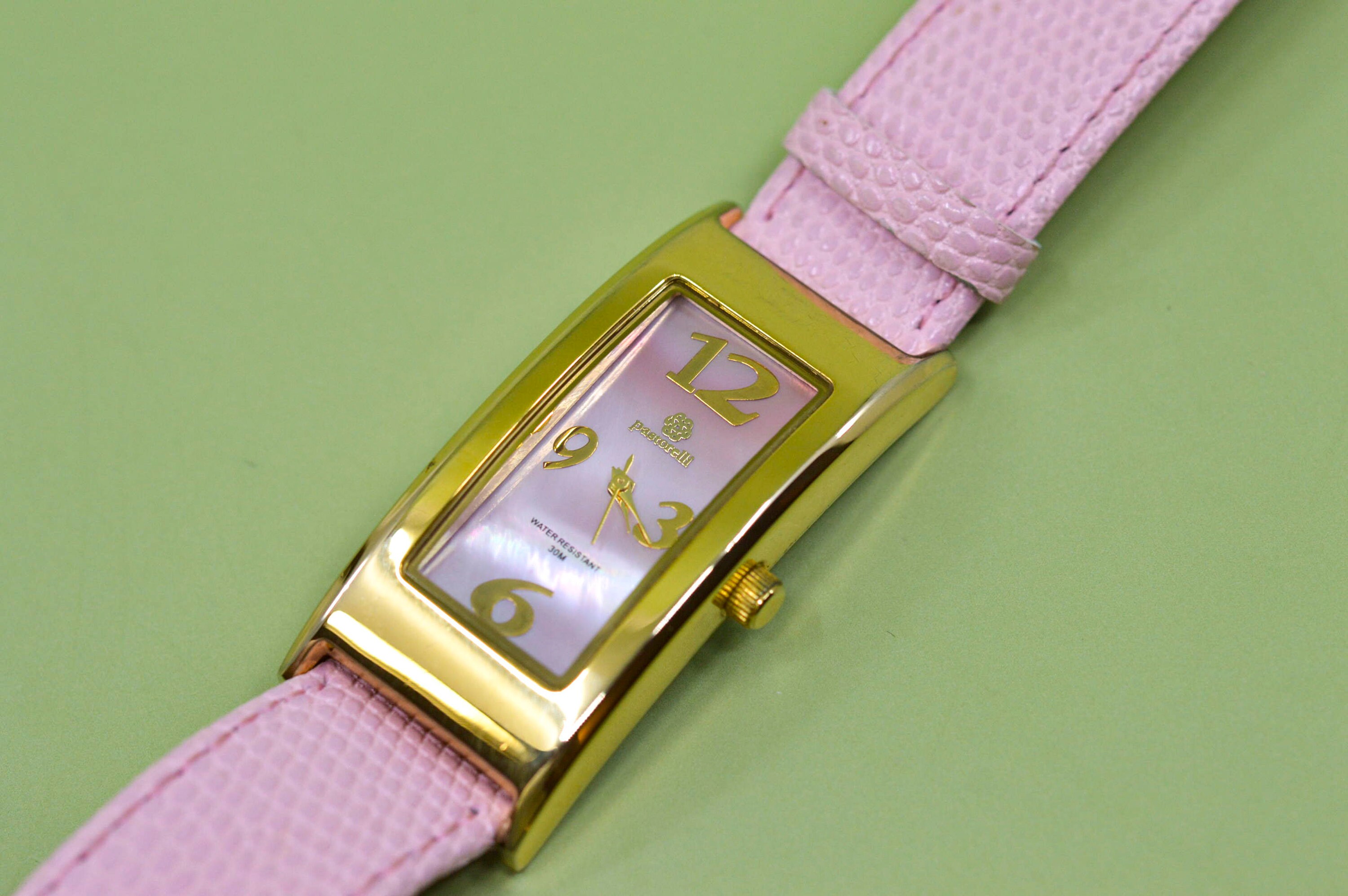 Ladies Pastorelli Rectangular Watch Pink Leather Band & Water Resistant 30M Accurist Rectangle Ladies Watch (71010) | Rectangle  main image 4