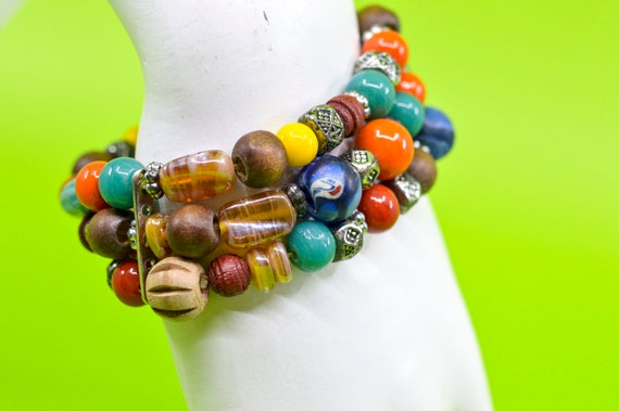 Multi color beads, womens, fashion ,stretch brace… - image 2