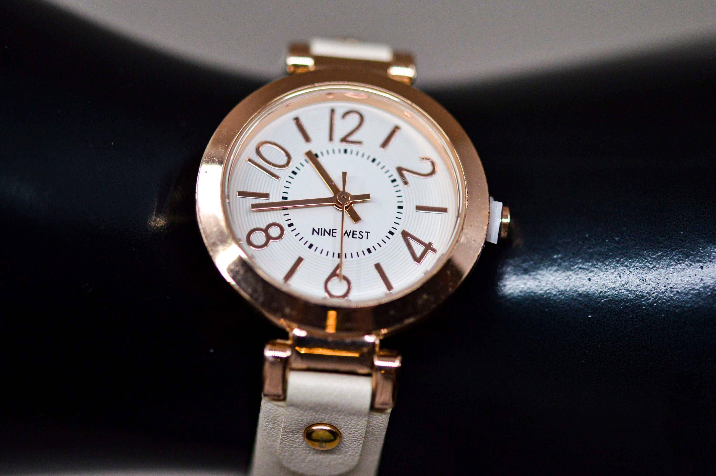 Nine West Women\'s Pink Rose Gold Analog Quartz Faux Leather Strap Square Watch Nine West Women main image 2