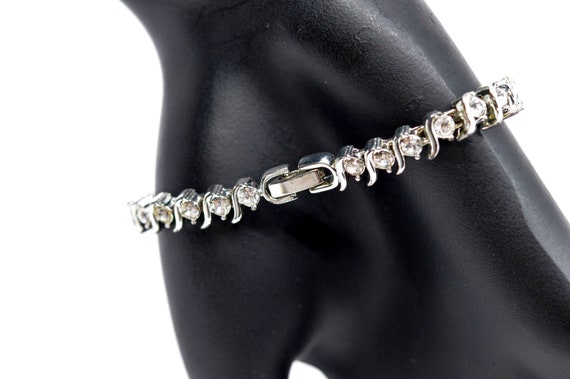 Silver tone with crystals, womens, fashion , tenn… - image 4