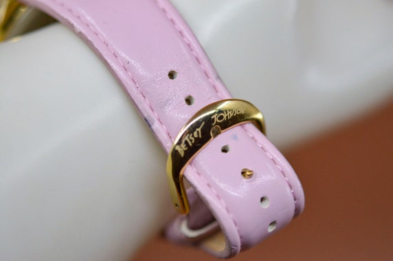 Betsey Johnson, gold tone , white dial, pink brac… - image 8
