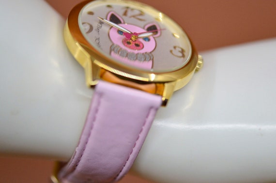 Betsey Johnson, gold tone , white dial, pink brac… - image 4