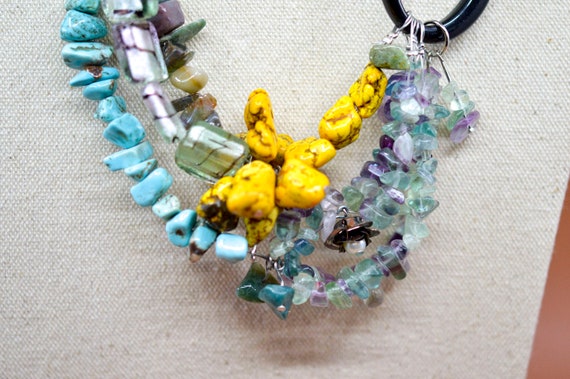 Mixed materials, multi color,beaded, chunky fashi… - image 3