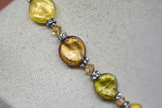 Lucky Clover, gold tone with crystals, glass bead… - image 3