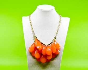 Gold and orange tone, womens, fashion, large necklace
