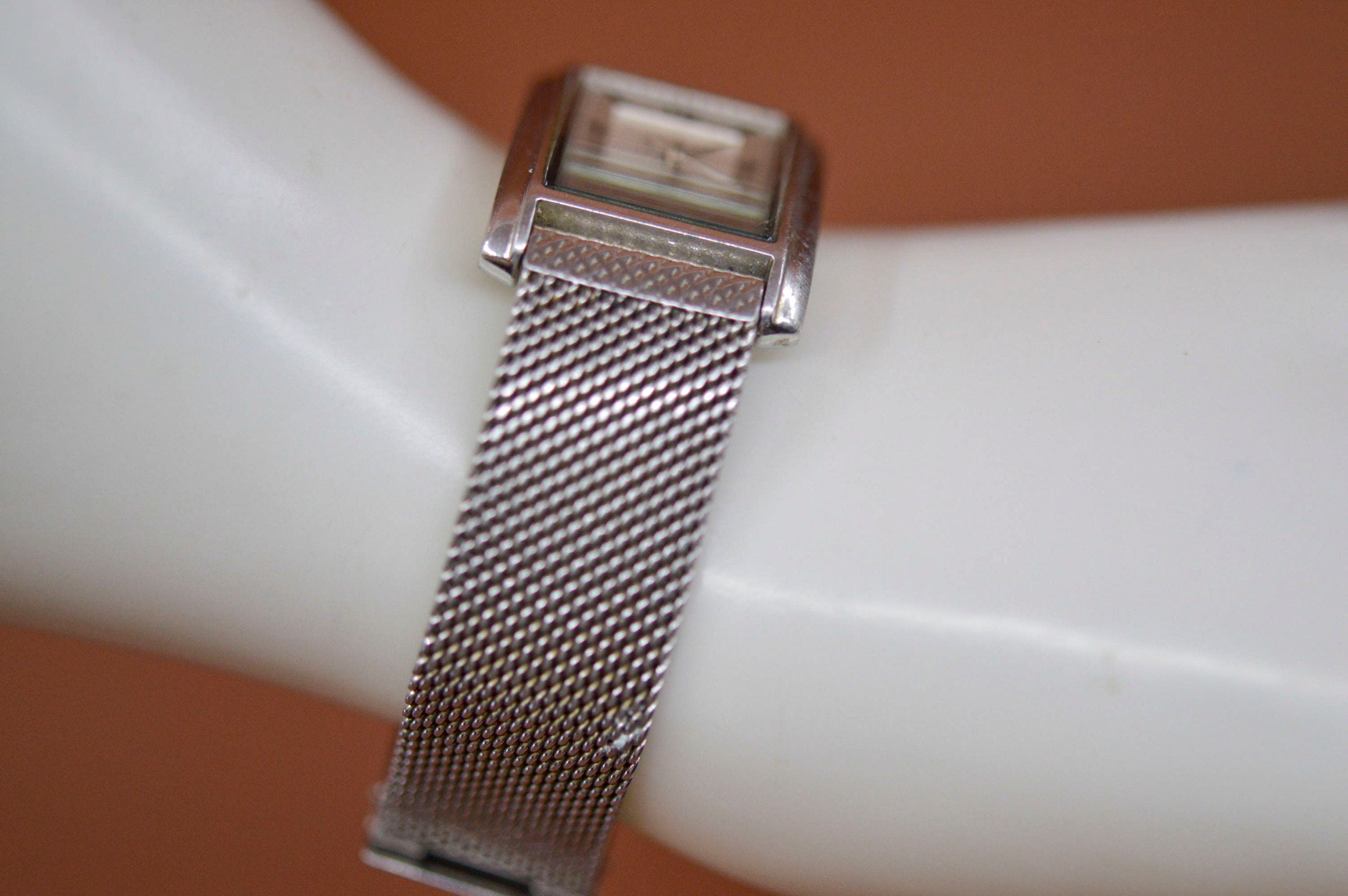 DKNY vintage wide Silver Mesh Watch Band DKNY , Silver Tone , Mesh Bracelet, Womens Watch - Etsy main image 4
