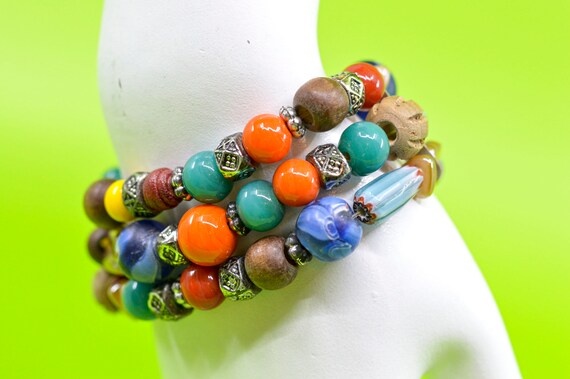Multi color beads, womens, fashion ,stretch brace… - image 6