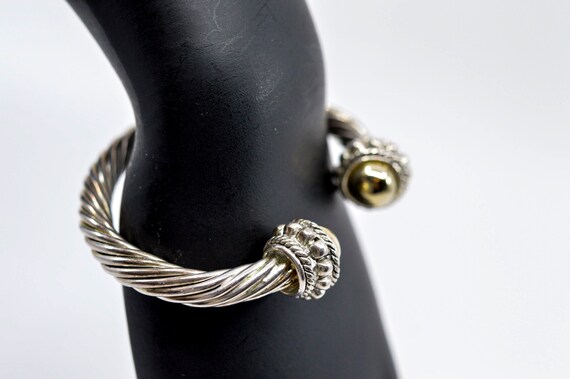 Silver and gold tone, womens, fashion cuff bracel… - image 7