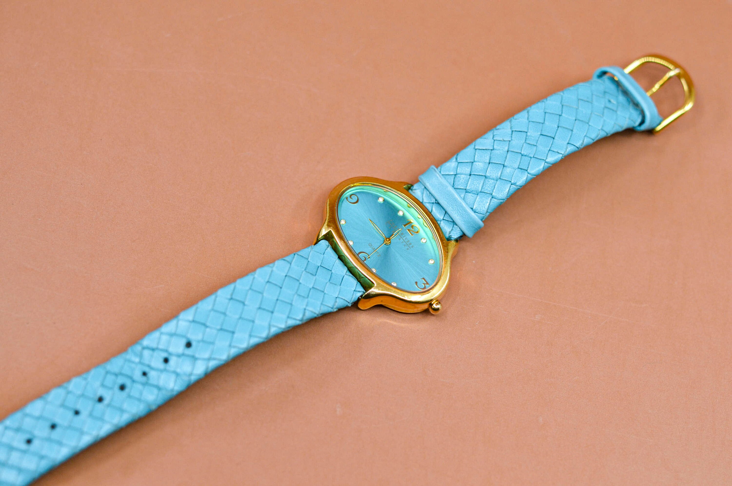 Joan Rivers Turquoise and Gold Women\'s Watch vintage joan rivers watch with a green braided band | Depop main image 4