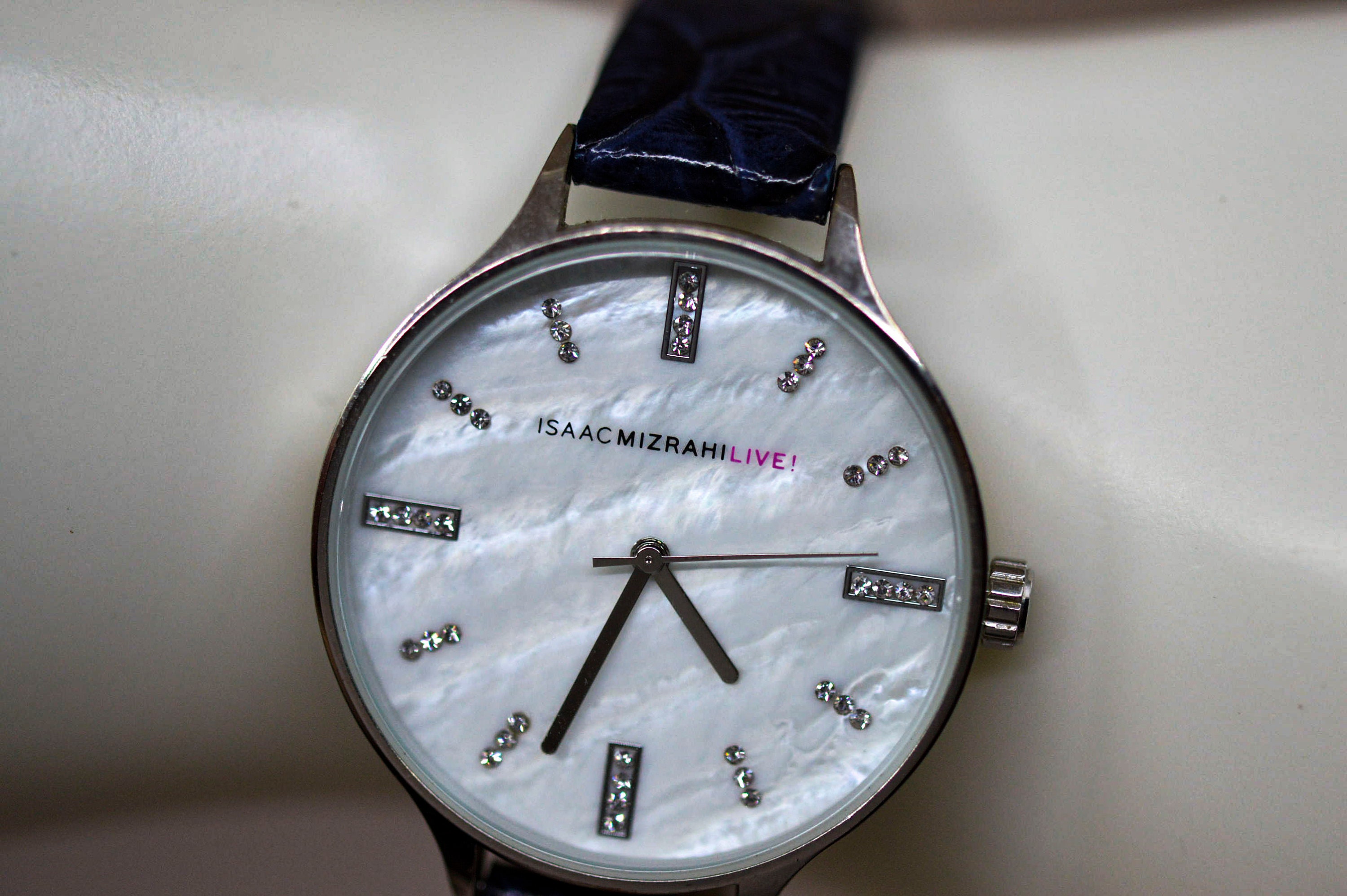Isaac Mizrahi Live! Silver Tone Dial Case Turquoise Link Bracelet Band Watch Isaac Mizrahi Live! – Duhaas main image 4