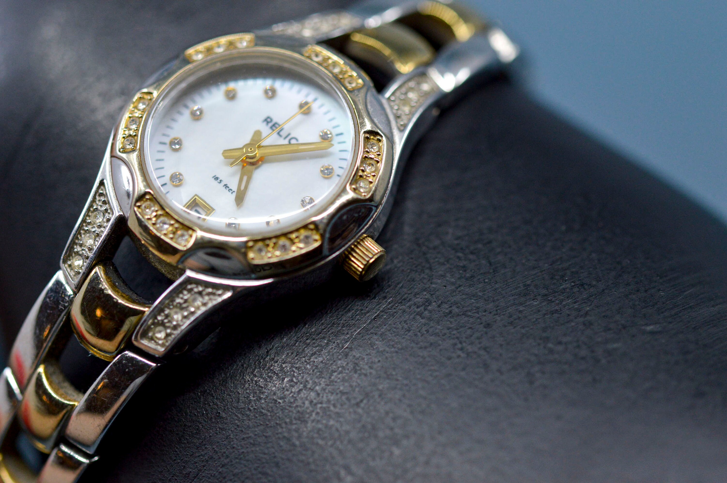 Relic gold and silver watch best sale