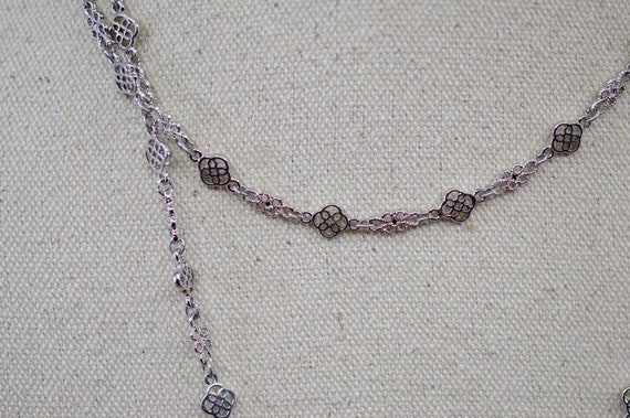 Silver tone, womens fashion , long necklace, 36 i… - image 2