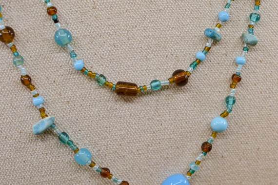 Blue tone, glaass beads, womens, fashion, long ne… - image 5