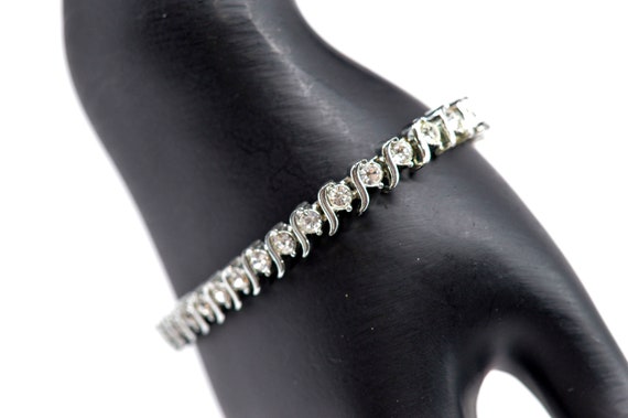 Silver tone with crystals, womens, fashion , tenn… - image 5