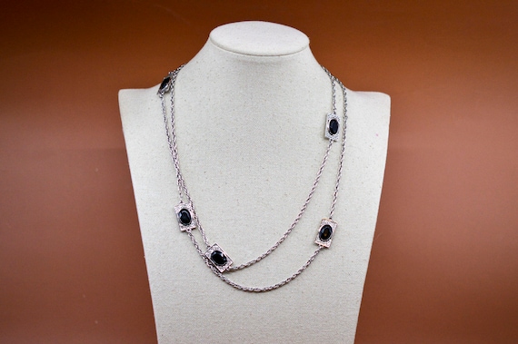 Emmons, silver and black tone, womens , long neck… - image 1