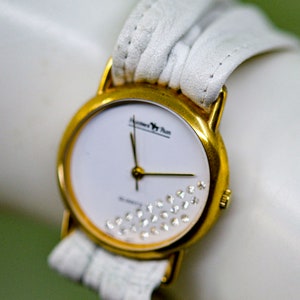 Gold and white tone, women&#39;s fashion wrist watch