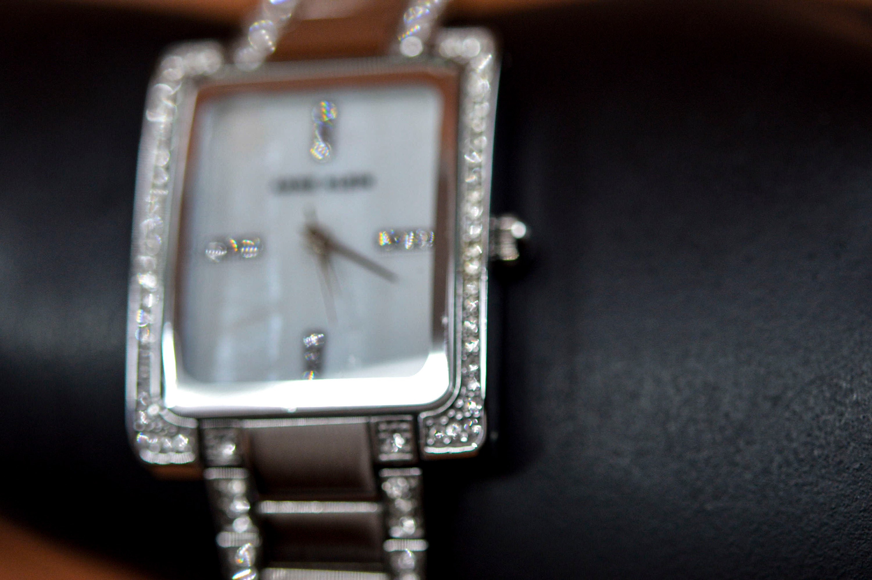 Anne Klein Womens Watch Silver Tone Mesh Bracelet MOP Dial Swarovski Crystals Anne Klein, Silver Tone With Crystals, Mop Dial, Womens  main image 3