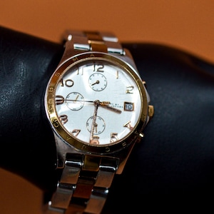 Marc Jacobs, two tone, gold and silver tone, large , womens, fashion watch