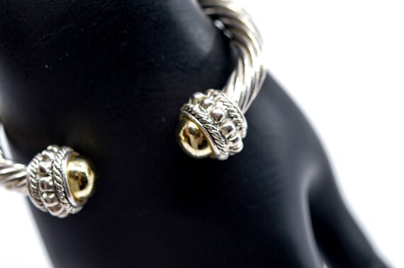 Silver and gold tone, womens, fashion cuff bracel… - image 2