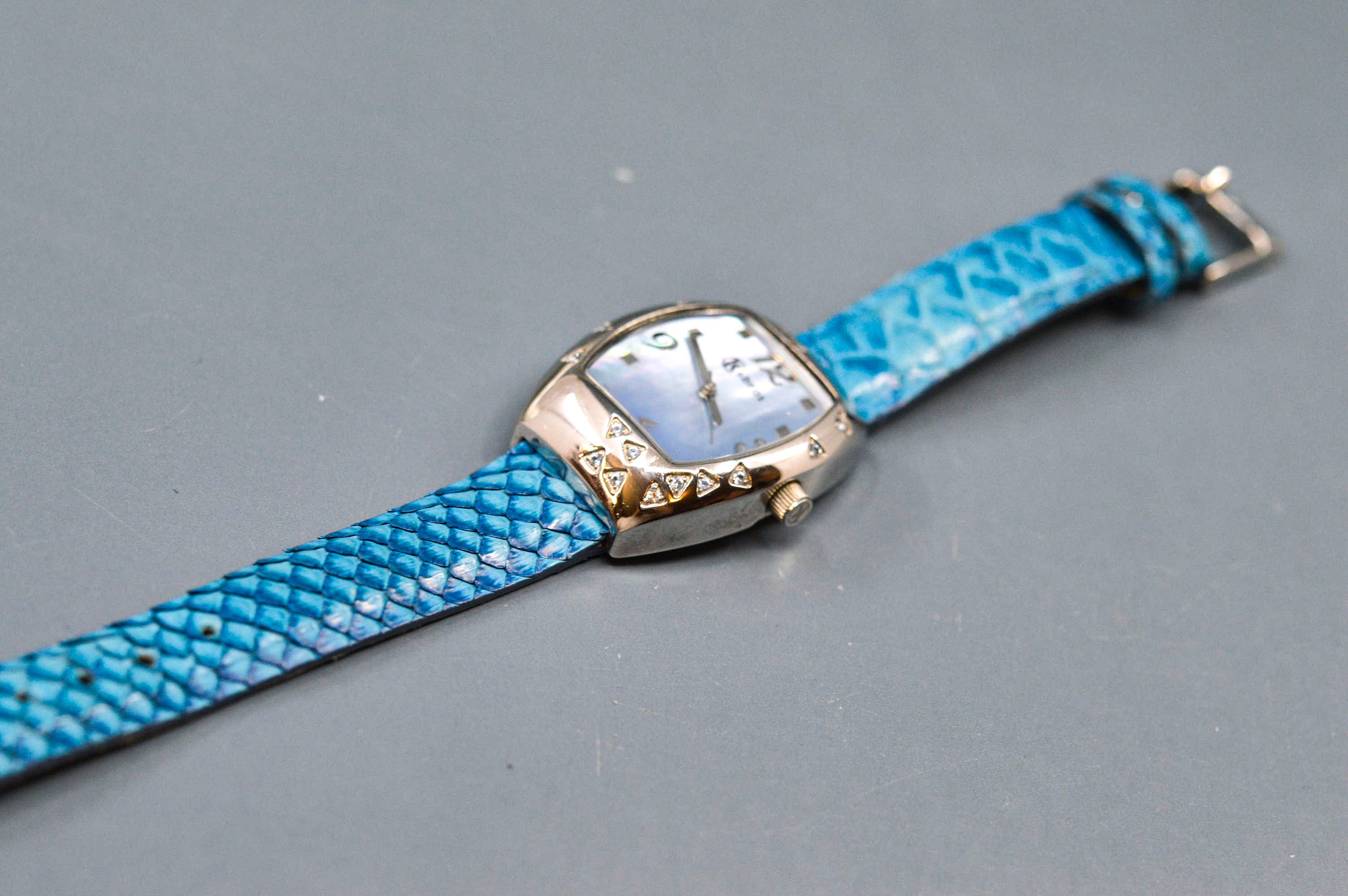 K & Bros, Blue Tone With Crystals, Womens Fashion Watch - Etsy display picture 2