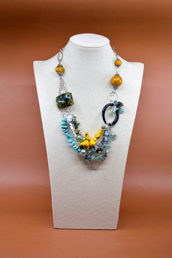 Mixed materials, multi color,beaded, chunky fashi… - image 2